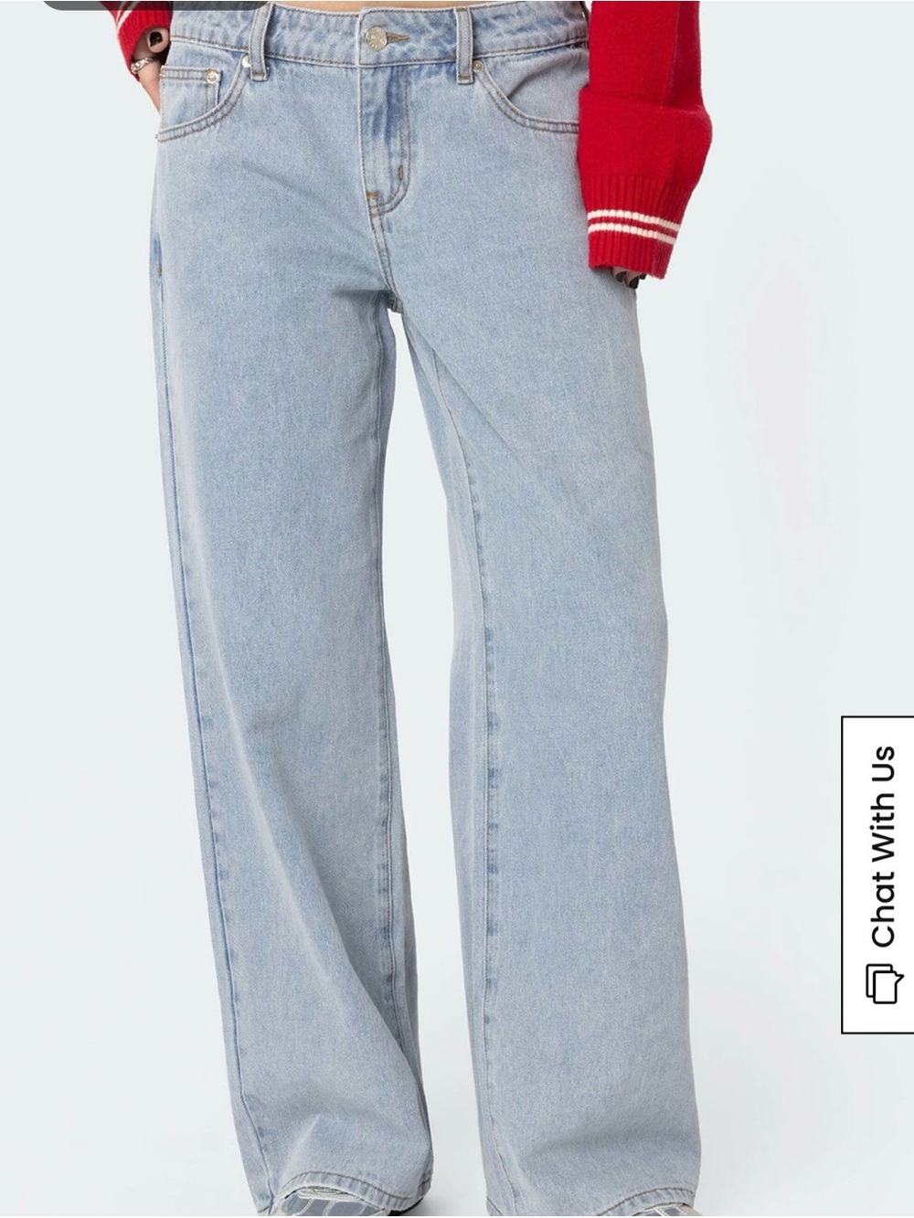 Edikted Jeans Women's Medium (waist 27.5–29.5) Raelynn Washed Low Rise Baggy